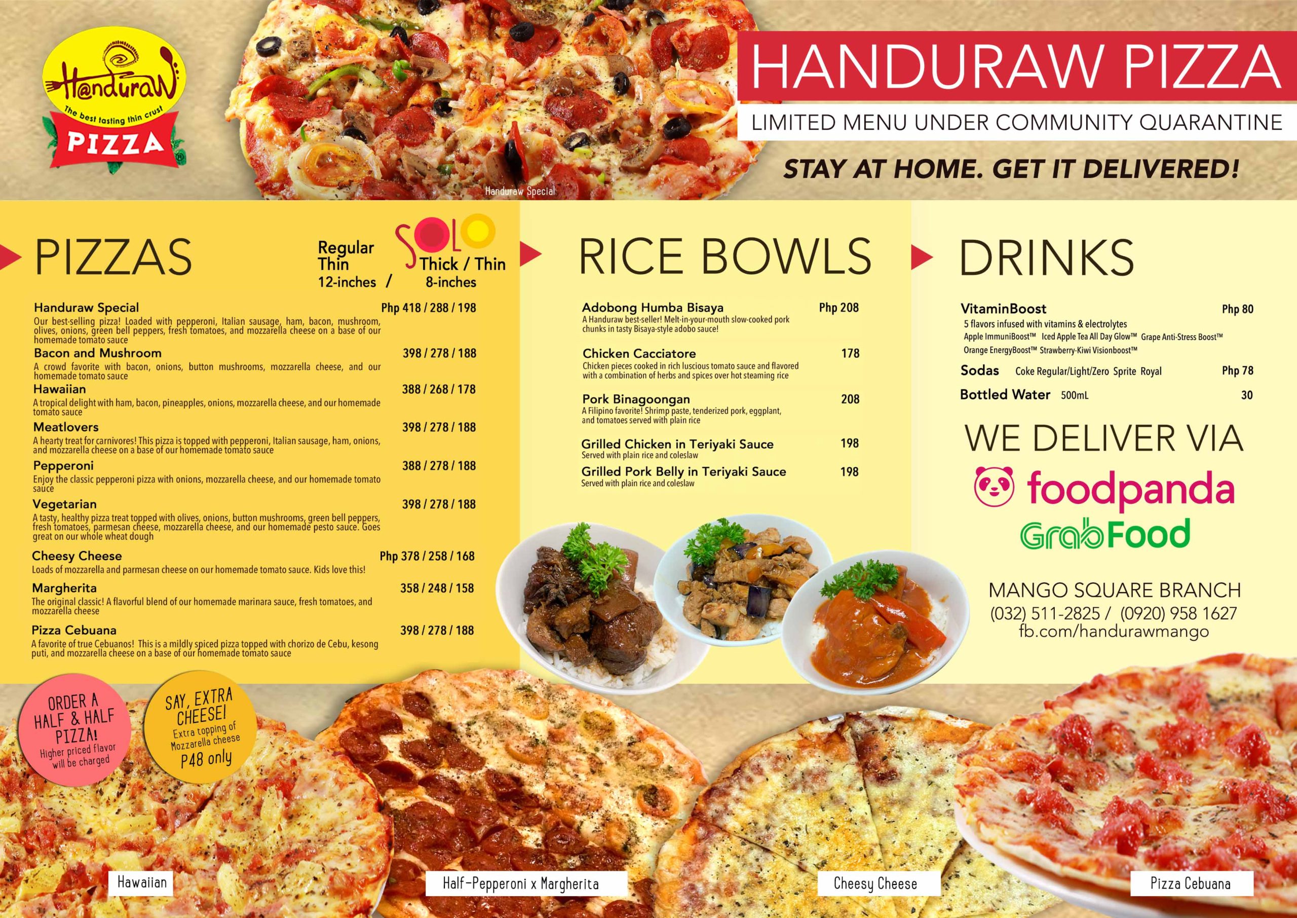 Handuraw Pizza | Handuraw Pizza Branches & Menus